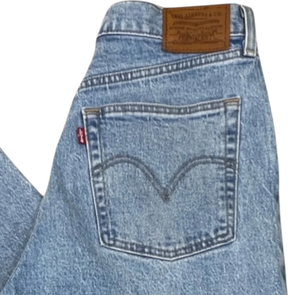 Levi’s Ribcage Flare Jeans High Rise Button Fly Light Wash Altered Hem 30 - Picture 3 of 8